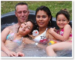 Edmonton Family in Hot Tub